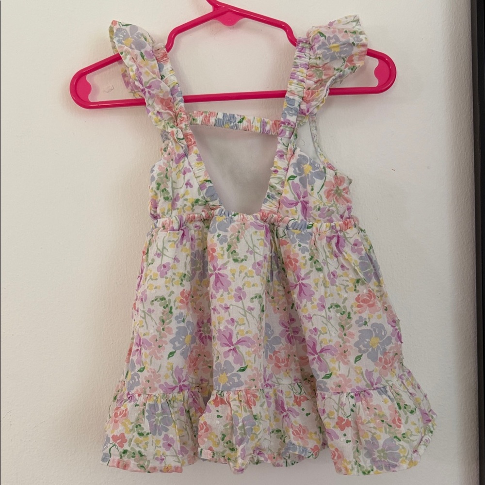 Baby Essentials Pastel Floral Dress in White, Pink, Lavender, Yellow, Green - Picture 4 of 4